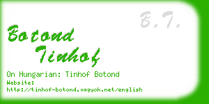 botond tinhof business card